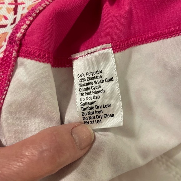 Zelos pink & white leggings, capri length size M - Picture 5 of 7